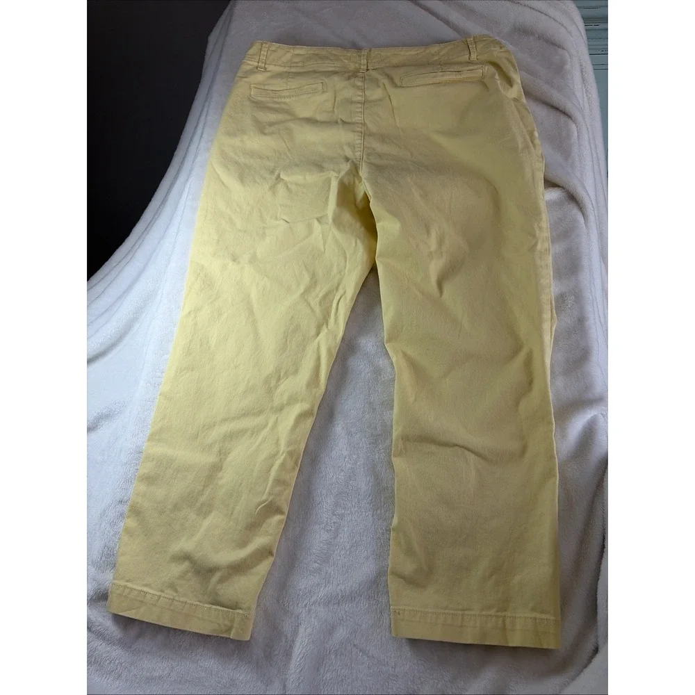 LOFT Monroe Slim Chino Light Yellow Pant Women's Size 14‎ Career Office Spring